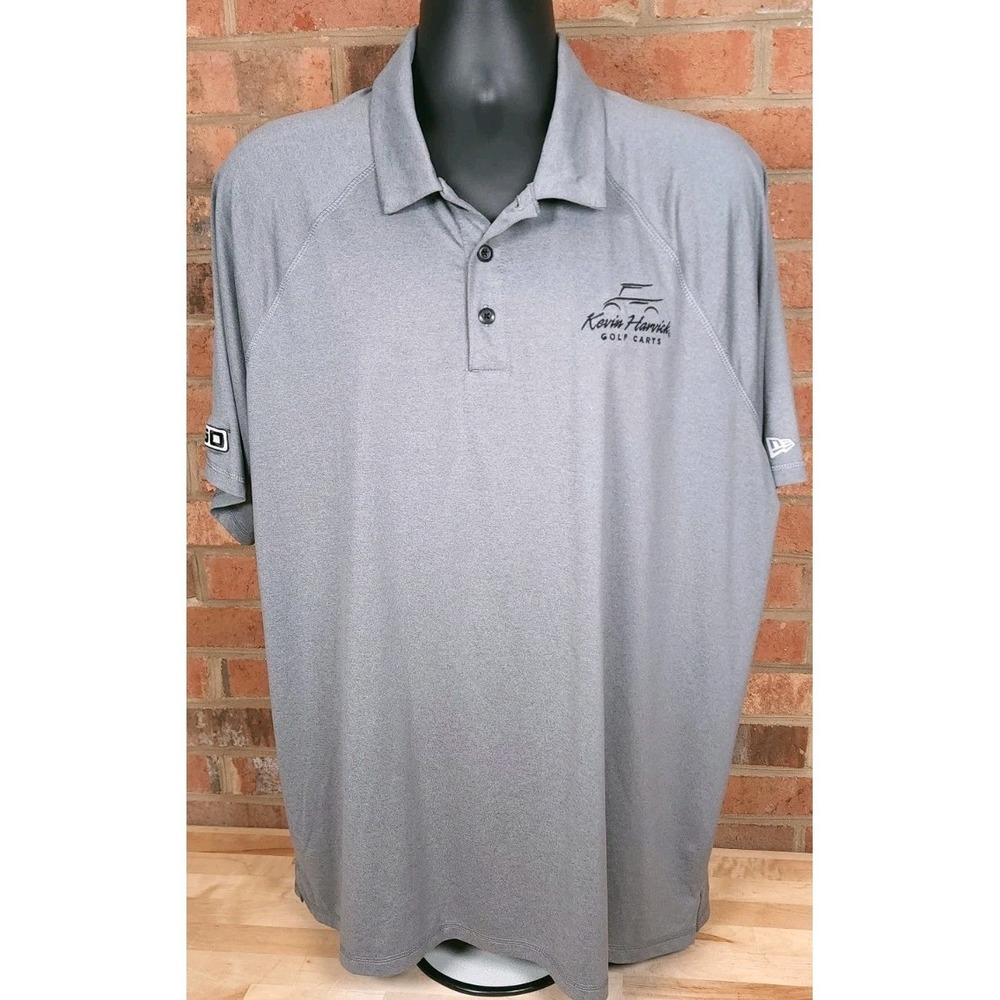 New Era Polo Shirt Kevin Harvick Golf Carts EZGO Mens 2XL‎ Gray